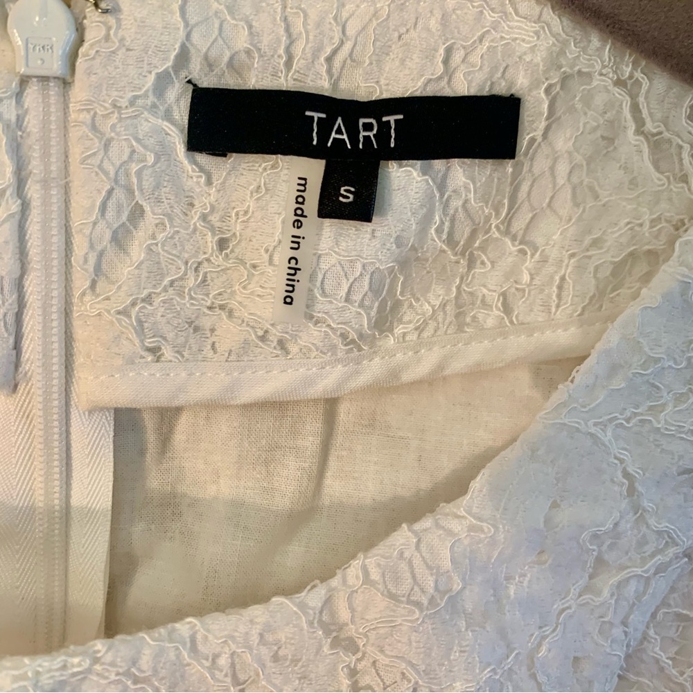 NEW Tart Lace Mini Dress White Small Sleeveless Front Pockets Back Zipper Boho - Picture 15 of 16